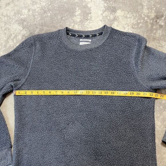 Lucky Brand Sweatshirt Womens Large Gray Shearless Fleece Faux Fur Cozy Pullover - Picture 2 of 8